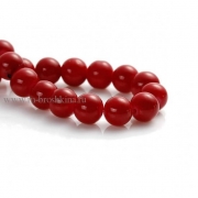 Стеклянные бусины круглые "Осенняя Калина" темно-красные, 10 мм (10 шт)