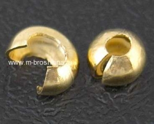 Обжимные бусины золото, 6 мм | фурнитура для бижутерии