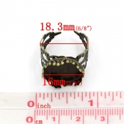Основа для кольца Ажур с узором бронза, 18.3 мм, 16 мм