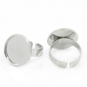 Основа для кольца круглая, серебро, 18.3 мм, 18 мм для кабошона