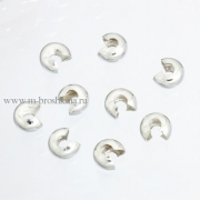 Укрывные бусины для маскировки узлов, серебряные, 6 мм (20 шт)
