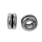 Бусина металлическая "Полоска" античное серебро, 6х3 мм (10 шт)