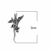 Подвеска "Геккон" античное серебро, 30х16 мм