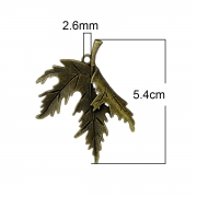 Подвеска "Осенний лист" бронза, 54х44 мм
