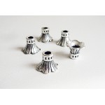 Шапочки для бусин "Колокольчик" серебро, 9х12 мм (2 шт)