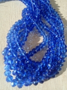 Бусины стеклянные гранёные, синие, 8×6 мм (10 шт) 