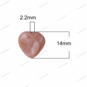 Бусина акриловая "Сердце" кремовая, 14х14 мм (2 шт)