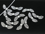 Бусина металл "Крылья" античное серебро, 22×7 мм (2 шт) 
