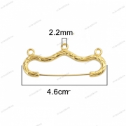 Булавка с петлями в стиле Винтаж золото, 46×20 мм