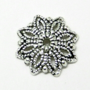Шапочки для бусин "Точечки" античное серебро, 16 мм