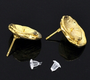 Швензы с петлей "Кувшинка" золото, 17х15 мм, за 1 пару | купить швензы москва