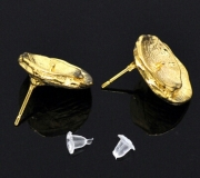 Швензы с петлей "Кувшинка" золото, 17х15 мм, за 1 пару (уценка)