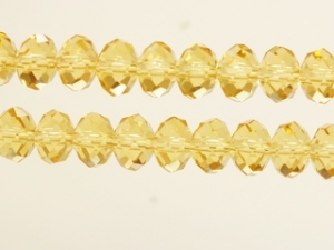 Бусины стеклянные с огранкой желтые, 8х6 мм
