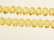 Бусины стеклянные с огранкой  желтые, 8х6 мм (нить)