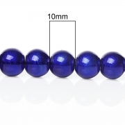 Стеклянные бусины "Василек" сине-фиолетовый перламутр, 10 мм, 1.7 мм (10 шт)