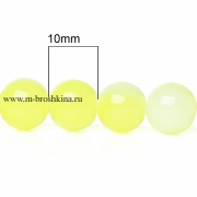 Стеклянные бусины круглые "Апрель" желтые, 10 мм, 1.0 мм (10 шт)