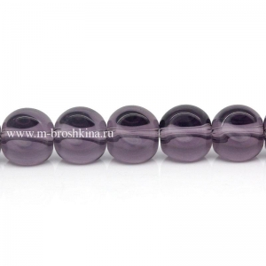 Стеклянные бусины "Вайолет" фиолетовые, 8*8 мм, 1.3 мм