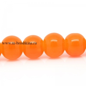 Стеклянные бусины круглые "Облепиха" оранжевые, 8 мм, 1.0 мм | купить бусины стеклянные