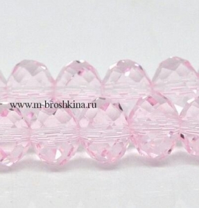 Бусины стеклянные граненые розовые, 10х8 мм | купить бусины граненые