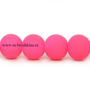 Стеклянные бусины "Неоновая кокетка" ярко-розовые, круглые, 8 мм, 1.0 мм (10 шт)