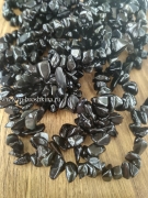Крошка камень агат черный, 5-10 мм (нить)