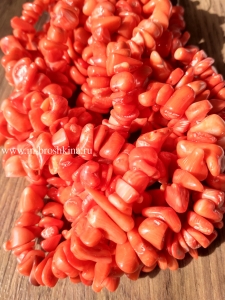 Крошка бусины коралл оранжевый, 7х15 мм