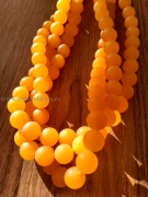 Бусины агат матовые оранжевые, 10 мм (нить)