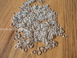 Колечки соединительные серебряные Микс, 4 мм, 5 мм, 6 мм