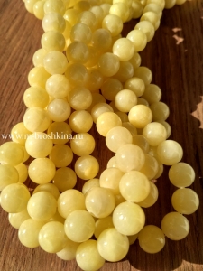 Бусины кварц желтый "Дынька", шар, 10 мм