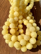 Бусины кварц желтый "Дынька", шар, 10 мм (нить)
