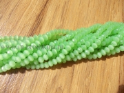 Стеклянные бусины разделители "Рондели" ярко-зеленые, 3х4 мм (нить)