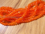 Стеклянные бусины разделители "Рондели" оранжевые, 3х4 мм (нить - 120 шт)