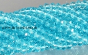 Стеклянные бусины разделители "Рондели" голубые, 3х4 мм (50 шт)