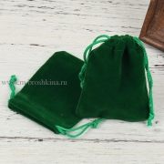 Мешочек для подарка темно-зеленый, 9х7 см