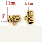 Бейл "Завитки" античное золото, 11х9 мм, 3.5 мм (2 шт)