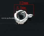Бейлы "Цветы" серебряные, 12х6 мм, 5.5 мм (2 шт)