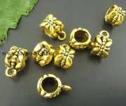 Бейл "Цветы" античное золото, 12х6 мм, 5.5 мм (2 шт)