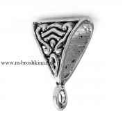 Бейл "Узоры" античное серебро, 15х10 мм, 4.6 мм (2 шт)