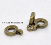 Бейл бронза "Полоска", 11х8 мм, 4 мм (10 шт)