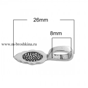 Бейл для кулона античное серебро, 26х9 мм (2 шт)