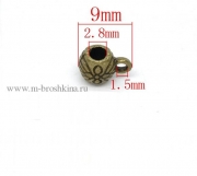 Бейл бронза "Цветочек", 9х6 мм (3 шт)