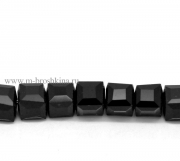 Бусины стеклянные "Кубики" черные, 6х6 мм (10 шт)