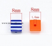 Бусины из смолы "Кубики" цвет смешанный, 8 мм (10 шт)