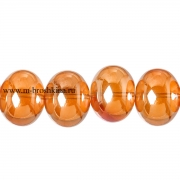 Бусины стеклянные "Овал" оранжевые, 16х13 мм (10 шт)