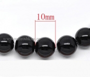 Бусины стеклянные круглые "Ночь" черные, 10 мм (10 шт)