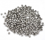 Бусины металлические круглые "Шар" серебро, 3 мм (50 шт) 