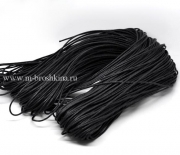 Вощеный шнур черный, 2 мм (80 ярд)
