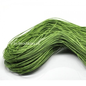 Вощеный шнур зеленый, 1 мм