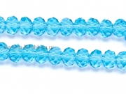 Бусины стеклянные "Ручей" светло-голубые, 8х6 мм (нить)