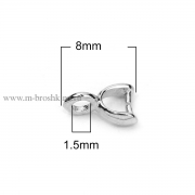Держатель для подвески "Мини капля" серебро, 8х5 мм (2 шт)